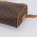 CELINE Macadam Canvas Shoulder Bag PVC Leather Brown Gold Auth 213471-10
