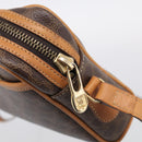 CELINE Macadam Canvas Shoulder Bag PVC Leather Brown Gold Auth 213471-14