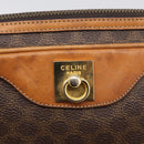 CELINE Macadam Canvas Shoulder Bag PVC Leather Brown Gold Auth 213471-15