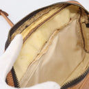 CELINE Macadam Canvas Shoulder Bag PVC Leather Brown Gold Auth 213471-19