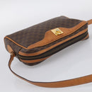 CELINE Macadam Canvas Shoulder Bag PVC Leather Brown Gold Auth 213471-6