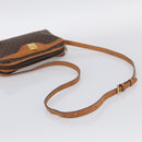 CELINE Macadam Canvas Shoulder Bag PVC Leather Brown Gold Auth 213471-7