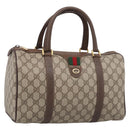GUCCI GG Supreme Web Sherry Line Boston Bag PVC Beige Gold 39 02 007 Auth 213472-1