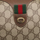 GUCCI GG Supreme Web Sherry Line Boston Bag PVC Beige Gold 39 02 007 Auth 213472-15