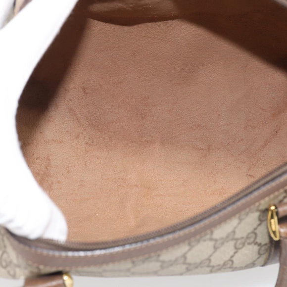GUCCI GG Supreme Web Sherry Line Boston Bag PVC Beige Gold 39 02 007 Auth 213472