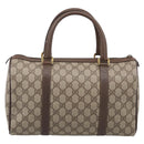 GUCCI GG Supreme Web Sherry Line Boston Bag PVC Beige Gold 39 02 007 Auth 213472-3
