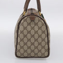 GUCCI GG Supreme Web Sherry Line Boston Bag PVC Beige Gold 39 02 007 Auth 213472-4