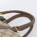 GUCCI GG Supreme Web Sherry Line Boston Bag PVC Beige Gold 39 02 007 Auth 213472-8