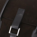 GUCCI Hand Bag Suede Dark Brown Silver 000 0845 Auth 213482-14
