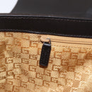 GUCCI Hand Bag Suede Dark Brown Silver 000 0845 Auth 213482-21