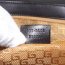 GUCCI Hand Bag Suede Dark Brown Silver 000 0845 Auth 213482-23