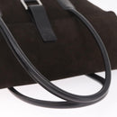 GUCCI Hand Bag Suede Dark Brown Silver 000 0845 Auth 213482-7