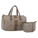 GUCCI GG Plus Supreme Shoulder Bag PVC 2 Set Beige Auth 213487-1