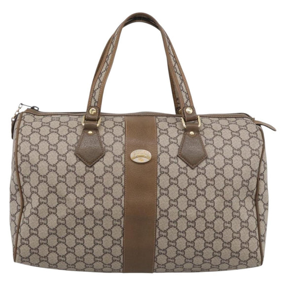 GUCCI GG Plus Supreme Shoulder Bag PVC 2 Set Beige Auth 213487