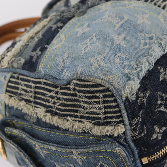 LOUIS VUITTON Monogram Denim Patchwork Speedy 30 Bag Blue M95380 LV Auth 213495V