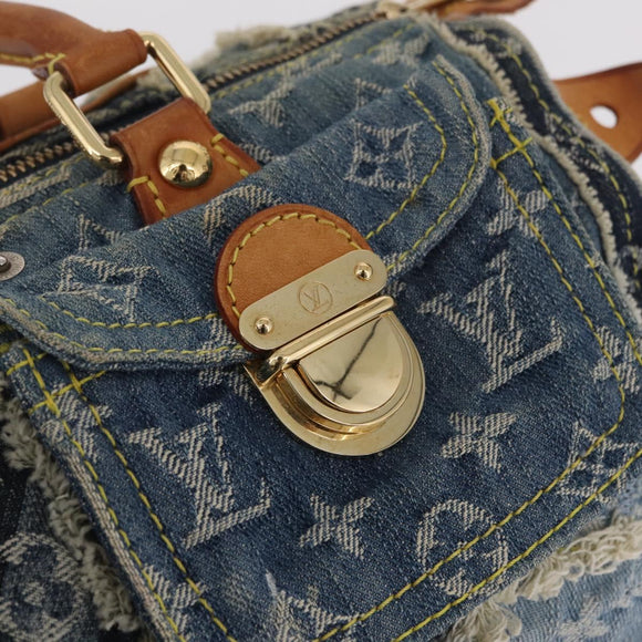 LOUIS VUITTON Monogram Denim Patchwork Speedy 30 Bag Blue M95380 LV Auth 213495V