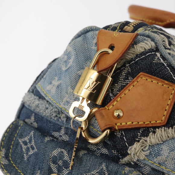 LOUIS VUITTON Monogram Denim Patchwork Speedy 30 Bag Blue M95380 LV Auth 213495V