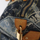LOUIS VUITTON Monogram Denim Patchwork Speedy 30 Bag Blue M95380 LV Auth 213495V-21