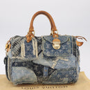 LOUIS VUITTON Monogram Denim Patchwork Speedy 30 Bag Blue M95380 LV Auth 213495V-29