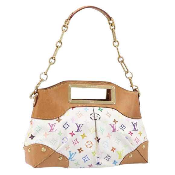 LOUIS VUITTON Monogram Multicolor Judy MM Bag 2way White M40255 LV Auth 213505V