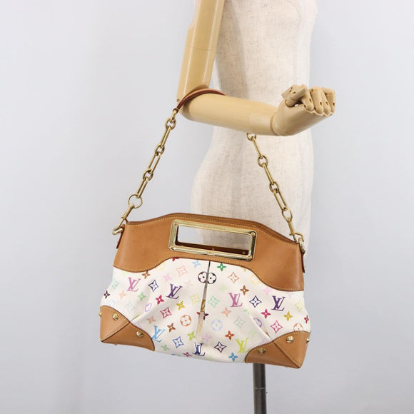 LOUIS VUITTON Monogram Multicolor Judy MM Bag 2way White M40255 LV Auth 213505V