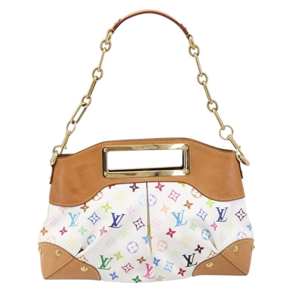LOUIS VUITTON Monogram Multicolor Judy MM Bag 2way White M40255 LV Auth 213505V