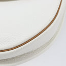 Christian Dior Shoulder Bag Leather White Gold Auth 213508-11