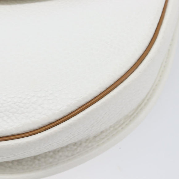 Christian Dior Shoulder Bag Leather White Gold Auth 213508