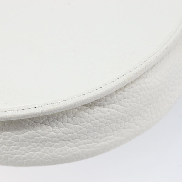Christian Dior Shoulder Bag Leather White Gold Auth 213508