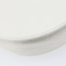 Christian Dior Shoulder Bag Leather White Gold Auth 213508-14