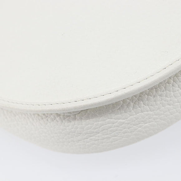 Christian Dior Shoulder Bag Leather White Gold Auth 213508