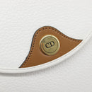 Christian Dior Shoulder Bag Leather White Gold Auth 213508-15