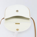 Christian Dior Shoulder Bag Leather White Gold Auth 213508-16