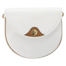 Christian Dior Shoulder Bag Leather White Gold Auth 213508-2