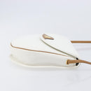 Christian Dior Shoulder Bag Leather White Gold Auth 213508-4