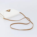 Christian Dior Shoulder Bag Leather White Gold Auth 213508-7