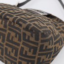 FENDI Zucca Canvas Mamma Baguette Shoulder Bag Brown Black Auth 213515V-10