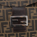 FENDI Zucca Canvas Mamma Baguette Shoulder Bag Brown Black Auth 213515V-15