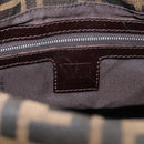 FENDI Zucca Canvas Mamma Baguette Shoulder Bag Brown Black Auth 213515V-17