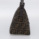 FENDI Zucca Canvas Mamma Baguette Shoulder Bag Brown Black Auth 213515V-4