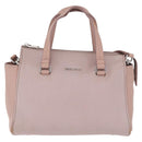 Miu Miu Madras Hand Bag Leather 2way Beige Silver Auth 213516-2