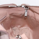 Miu Miu Madras Hand Bag Leather 2way Beige Silver Auth 213516-23