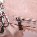 Miu Miu Madras Hand Bag Leather 2way Beige Silver Auth 213516-25