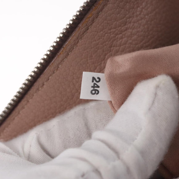 Miu Miu Madras Hand Bag Leather 2way Beige Silver Auth 213516
