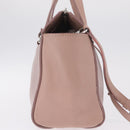Miu Miu Madras Hand Bag Leather 2way Beige Silver Auth 213516-5
