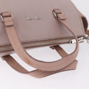 Miu Miu Madras Hand Bag Leather 2way Beige Silver Auth 213516-7