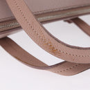 Miu Miu Madras Hand Bag Leather 2way Beige Silver Auth 213516-8
