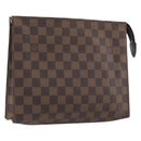LOUIS VUITTON Damier Ebene Poche Toilette 26 Pouch N47543 LV Auth 213521-1