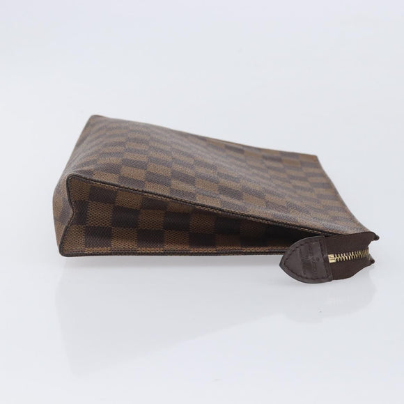 LOUIS VUITTON Damier Ebene Poche Toilette 26 Pouch N47543 LV Auth 213521