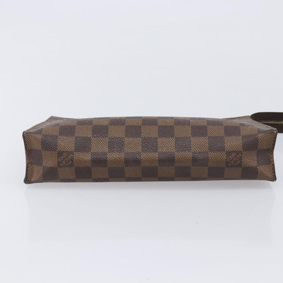 LOUIS VUITTON Damier Ebene Poche Toilette 26 Pouch N47543 LV Auth 213521